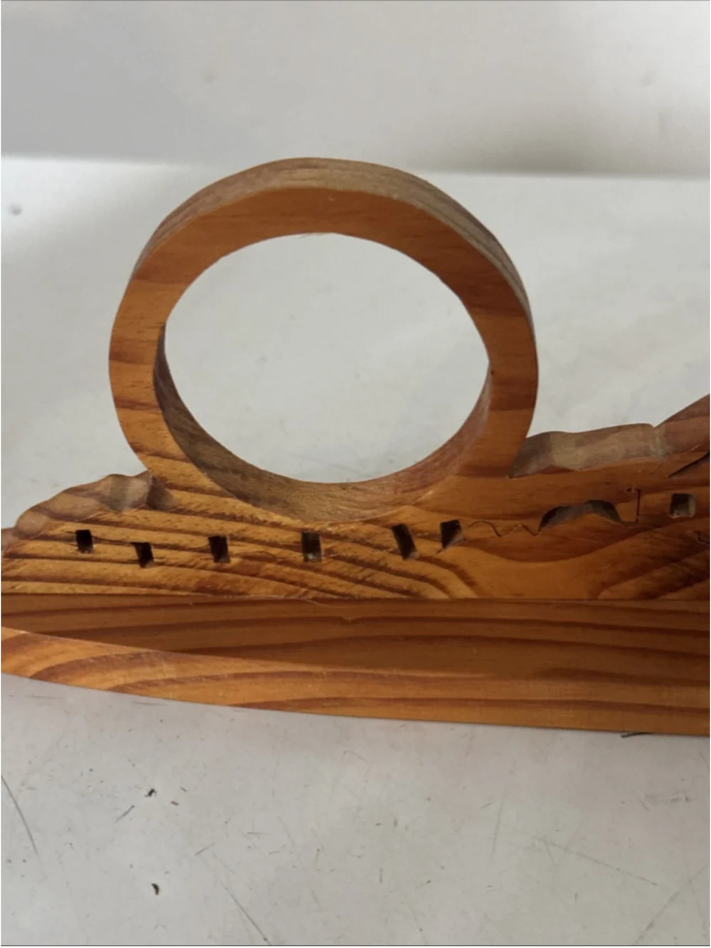 Vintage Lazer Carved Wooden Rooster Clock Intricate Design Handmade 14” Unique